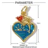 Europeu e Americano gota de óleo borboleta amor cobre zircônia pulseira diy pingente feminino cauda de sereia pingente de colar acessórios de joias