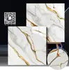 Azulejos de Lujo con Patrón de Mármol Transfronterizos Chapados en Oro 600X600 Especificaciones Superficie Brillante Azulejos de Exportación Exclusiva con Polvo de Brillo
