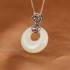 Golden Deer King S925 prata Hetian jade pingente simples moda prata banhado a ouro Hetian jade fivela de segurança pingente das mulheres
