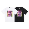 Comércio Exterior Marca da Moda Marca Roxa Logo Clássico de Letras Estampado Manga Curta Névoa Rua Americana Marca da Moda Camiseta