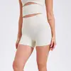 Pantalones Cortos Térmicos Seamless de Tiro Alto con Efecto Durazno para Mujer, Sin Líneas Incómodas, Adecuados para Correr, Fitness y Yoga