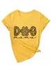Mamá de Perro Amazon Ebay Sitio Independiente Moda Personalidad Camiseta de Manga Corta con Cuello en V para Mujer Camiseta Base Exportación En Stock