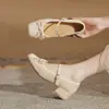Zapatos de Mujer Jin Gang ZX35116 Mary Jane de Punta Cuadrada Estilo Nuevo 2026 Moda para Dama Tacón Grueso Modernos Versátiles Zapatos de Tacón Medio