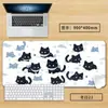 Alfombrilla de Ratón para Gatos Extra Grande Linda Dibujos Animados Teclado Grande Negro E-Sports Alfombrilla de Teclado para Chicas Escritorio Alfombrilla para Escritorio de Niños