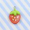 Resina transparente fruta morango cereja melancia abacaxi brincos brincos chaveiro joias DIY acessórios
