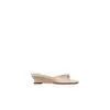 Nuevas Chanclas de Cuña Cuadradas de Satén con Lazo Francés para Verano, Sandalias Versátiles de Correa Única con Temperamento para Mujer, Calzado para Exteriores