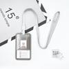 Juego de certificados de silicona con borde transparente porta credencial de cuello blanco porta permiso de trabajo al por mayor cubierta protectora para tarjeta IC de autobús de comercio exterior
