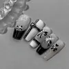 Adesivos para Nail Art Yitu Padrão Formiga com Adesivos de Laço Prateados, Decorações Elegantes para Nail Art Estilo Ano Novo Yt7653