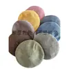 Boina de Punto de Lino Gris Amarillo Rosa Transpirable Fresca Elegante Japonesa Francesa para Mujer