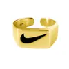 Anillo con Marca de Verificación Creativa de Personalidad Simple para Mujer Japonés Coreano Ins Diseño de Nicho Anillo Abierto Liso Joyería al por Mayor