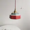 Luminária Pendente de LED Cerâmica Estilo Japonês para Quarto com Janela de Canto, Sala de Jantar, Varanda Cerâmica Vintage Estilo Americano, Corredor Vintage, Luminária Pendente Mid-Century