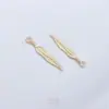 Oro Real de 14K Garantizado Colgante de Pluma Larga Dijes de Hoja Pendientes DIY Hechos a Mano Colgante para Collar Pulsera Joyería