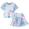 Conjunto Deportivo de Secado Rápido para Niñas 2026 Moda de Verano Ropa para Niñas Niños Grandes Camiseta de Manga Corta Conjunto de Dos Piezas Tie-Dye