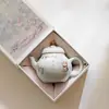 Montaña Roja Estilo Chino Ceniza de Madera Osmanthus Gatito Ruyi Tetera Juego de Té Kung Fu Cerámica Anti-Quemaduras Infusor de Té Suave Tetera Individual