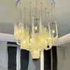 Lámpara de araña de cristal nube de lujo ligero estilo italiano