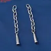 Plata de Ley Personaje de Bendición Flor Pequeña Calabaza Libélula Cadena de Extensión Flor Pequeña con Cadena Cadena de Acabado con Cuentas Hecha a Mano Retro DIY
