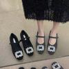 Zapatos Mary Jane de Piel para Mujer Ropa de Abrigo de Invierno Zapatos Gorro Zapatos de Algodón de Suela Gruesa Pisos Antideslizantes Zapatos de Mujer Nuevo Estilo Otoño e Invierno 2025