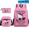 3D Nuevo Producto HelloKitty Dibujos Animados Lindo Sanrio Hello Kitty Mochila Bolsa Escolar Bolsa para Lápices Bolsa de Hombro Juego de Tres Piezas
