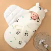 Infant Cotton Skin-Friendly Swaddle Washable All-Season Hooded Super Soft Baby Sleeping Bag For Childbirth Sweat-Absorbent Wrap-Around Style
