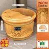 Tina de Baño de Pies de Madera Maciza para el Hogar, Cubo de Madera para Remojar los Pies, Tina de Baño de Pies con Masaje de Salud de Madera Aislada, Tina de Madera de Alta Calidad