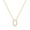 Collar de Oro de 18K con Circonita de 26 Letras, Cadena de Clavícula Simple y Elegante, Collar de Nombre en Inglés a la Moda, Joyería Transfronteriza Europea y Americana