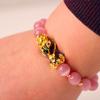 Pulsera ojo de gato de primavera y otoño Nueva pulsera con cuentas de grano retorcido que cambia de color sensible a la temperatura fabricantes venta al por mayor pulsera valiente chapada en oro 3D