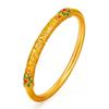 Vietnam oro arena cultura Dunhuang herencia de joyería bendición auspiciosa pulsera esmaltada pulsera hueca con flor tallada a mano