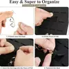 Bolsa colgante de fieltro para guardar aretes y collares, bolsa de almacenamiento de joyería, gancho para oreja, expositor de joyería, giratorio de doble cara