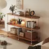 Prateleira de Armazenamento de Eixo Leve de Vento de Uso Piso Sala de Estar Quarto Cozinha Prateleiras Organizador de Armazenamento Multicamadas Estante Expositores Estante de Livros