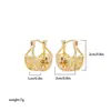 Nuevos Pendientes de Flor de Moda Chapados en Oro de 18 Quilates para Mujer, Acero Inoxidable, Geométricos Irregulares, Hebilla de Oreja Hueca