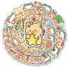 100 pegatinas de dibujos animados coreanos de oso de mantequilla, lindas pegatinas de expresión de oso para decoración de bolsas, cuadernos y cuentas.