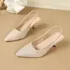 Modelo Nuevo Verano 2026 Talla Grande para Mujer Casual Cómodo Punta Fina Moda Tacones Altos para Uso en Exteriores, Talla Única