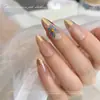 Acessórios de Arte de Unha Borboleta Dourada Dunhuang Estilo Chinês Novas Decorações de Unha Borboleta Dinâmica Meio Asa de Metal Cobre Esmaltado