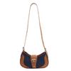 Bolso de mezclilla retro estilo coreano para mujer, bandolera de hombro con contraste de color, primavera 2024
