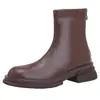 Botas Femininas Estilo Martin 2023 Novas Versáteis Salto Grosso Solado Plano Zíper Traseiro Cano Stretch Ajustado Botas de Tornozelo para Primavera e Outono