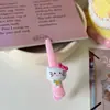 Presilha de cabelo de gato KT com expressão engraçada de desenho animado, presilha jacaré rosa, presilha doce para franja, acessório de cabelo adorável
