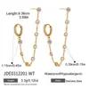 Pendientes de Acero Inoxidable con Borla de Pedrería Blanca Estilo Clásico Elegante y Silencioso Pendientes de Nicho de Gama Alta Joyería de Lujo Ligero Transfronteriza para Mujeres