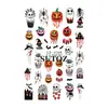 2025 Transfronterizos Calientes Halloween Arte de Uñas Pegatinas Ins Dibujos Animados Lindos Calabaza de Halloween Fantasma Telaraña Pegatinas para Uñas