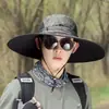 Chapéu de Sol Masculino Novo Estilo com Proteção Solar Destacável Aba Larga Chapéu de Verão para Montanhismo Pesca Chapéu de Sol Anti-UV para Exterior