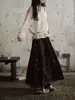 Camisa de manga larga a rayas con textura de jacquard de algodón "Contorno Blanco" "Plumas", cuello con volantes, para mujer, colección de otoño