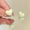 Aretes de Corazón Color Caramelo Estilo Girly para Mujer, Estilo Nicho Coreano, Simples, Dulces, Elegantes, Versátiles, Nuevos
