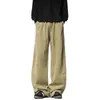 Pantalones de chándal cargo plisados para hombre, Otoño, Modernos, Estilo retro americano, Casual, Holgados, Rectos, Pesados, Joggers Scimitar