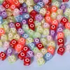 A-Z Cubos Transparentes 6*6 Letras Individuales Cuentas DIY Accesorios para Joyería Cuentas Inglesas de Colores Educativas para Niños Sueltas