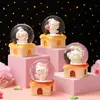 Presentes criativos bola de cristal luminosa enfeites de boneca de desenho animado brinquedos infantis presentes atacado presentes fofos de luz noturna