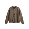 Marca de Moda Americana para Hombre North Boundary 2025 Otoño/Invierno Nuevo Cárdigan Básico Suéter Jacket de Punto Holgada Color Sólido