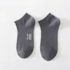 Meias Socas de Malha Respirável Antiderrapante Masculinas Verão Finas Algodão Penteado Preto e Branco Baixas para Barco Esporte