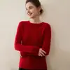 Suéter de Cachemira Redondo de Punto Grueso de Siete Puntos para Mujer, Suéter Corto, Color Sólido, Suelto