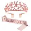 Rhinestone Europeo y Americano REINA DE CUMPLEAÑOS NIÑA Princesa Amor Corona de CUMPLEAÑOS banda para el hombro suministros para fiestas
