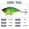 Cebo sumergido de lanzamiento lejano VIB 15 g / 5,5 cm, cebo duro, tres anzuelos, cebo para pesca en agua dulce y marina, equipo de pesca