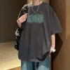 Camiseta Masculina de Manga Curta Verão 2025 Nova Marca Pesada Tendência Tendência Solta Respirável Top de Meia Manga para Adolescentes